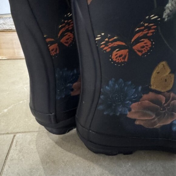 Sociology Women’s Tall Blue Floral Rain Boots Size 6 Waterproof Matte Rubber - Picture 5 of 8